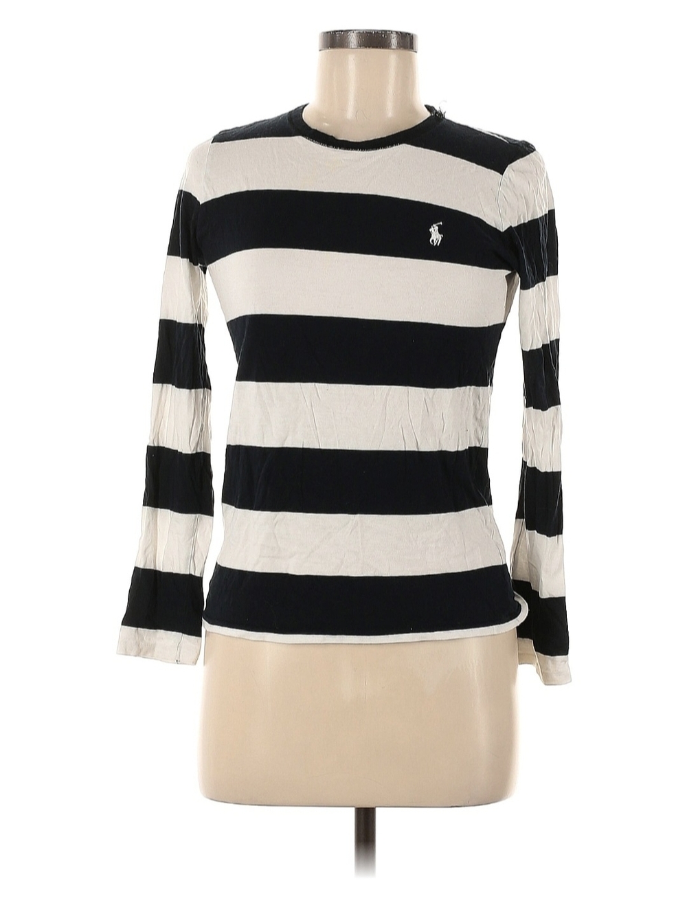 Ralph Lauren Black and White Wide-Stripe Long-Sleeve Tee